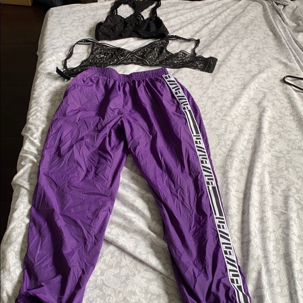 LF purple sweatpants NEW w/ VS & Free People bra